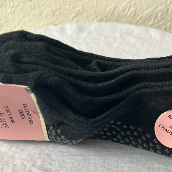 Kate Spade: 2 pair Black Barre Socks- grip bottom- open on top- one size - Picture 9 of 16